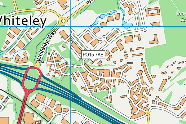 PO15 7AE map - OS VectorMap District (Ordnance Survey)