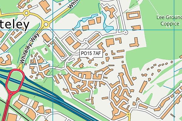 PO15 7AF map - OS VectorMap District (Ordnance Survey)