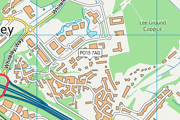 PO15 7AG map - OS VectorMap District (Ordnance Survey)