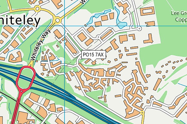 PO15 7AX map - OS VectorMap District (Ordnance Survey)