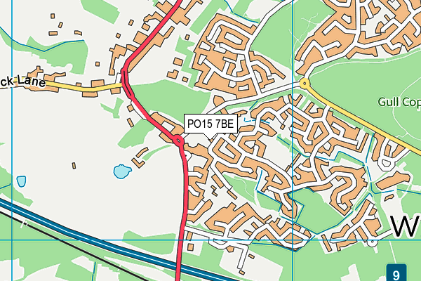 PO15 7BE map - OS VectorMap District (Ordnance Survey)