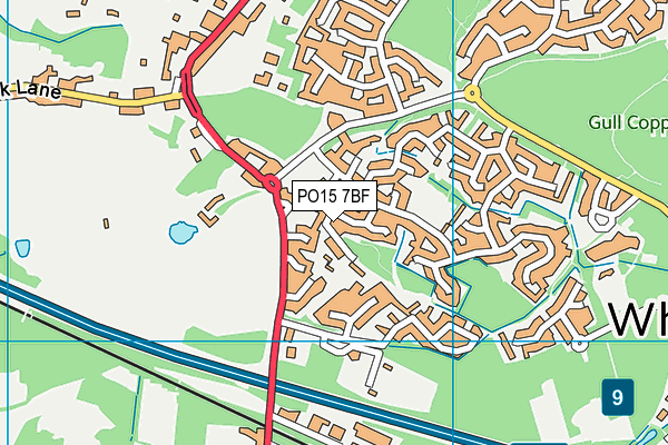 PO15 7BF map - OS VectorMap District (Ordnance Survey)