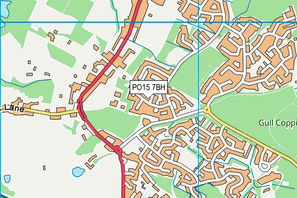 PO15 7BH map - OS VectorMap District (Ordnance Survey)