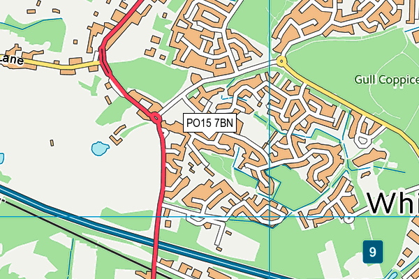 PO15 7BN map - OS VectorMap District (Ordnance Survey)