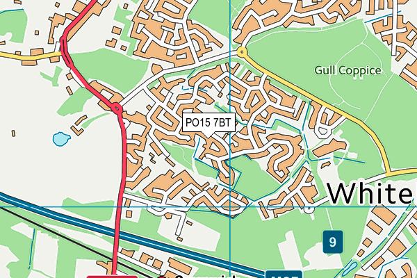 PO15 7BT map - OS VectorMap District (Ordnance Survey)