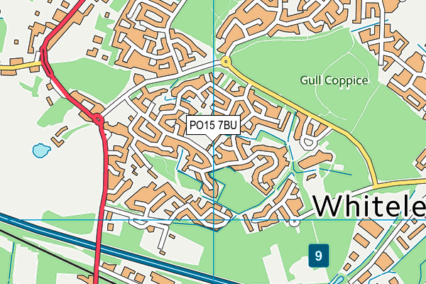 PO15 7BU map - OS VectorMap District (Ordnance Survey)