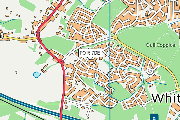PO15 7DE map - OS VectorMap District (Ordnance Survey)