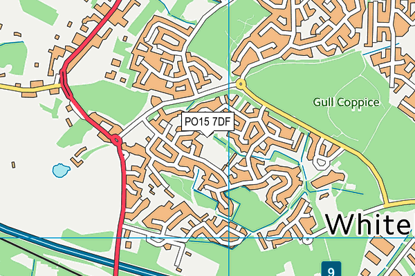 PO15 7DF map - OS VectorMap District (Ordnance Survey)