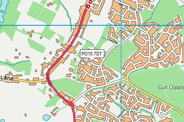 PO15 7DT map - OS VectorMap District (Ordnance Survey)