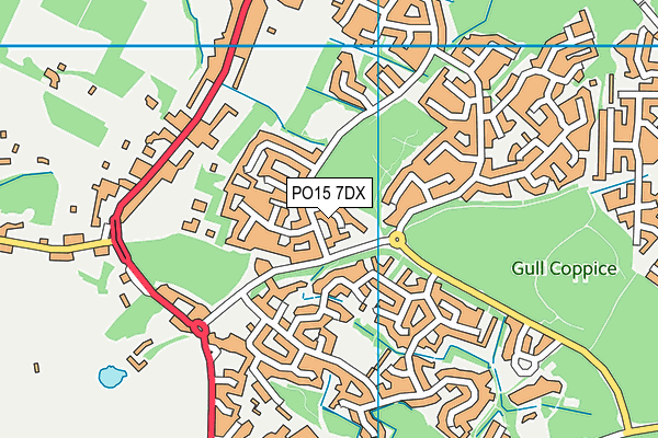 PO15 7DX map - OS VectorMap District (Ordnance Survey)