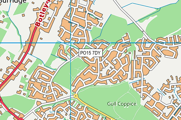 PO15 7DY map - OS VectorMap District (Ordnance Survey)