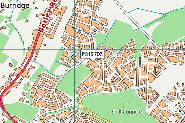 PO15 7DZ map - OS VectorMap District (Ordnance Survey)