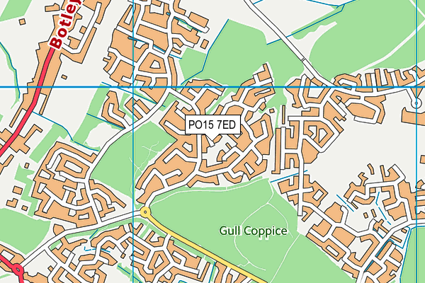 PO15 7ED map - OS VectorMap District (Ordnance Survey)
