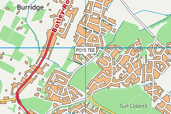 PO15 7EE map - OS VectorMap District (Ordnance Survey)