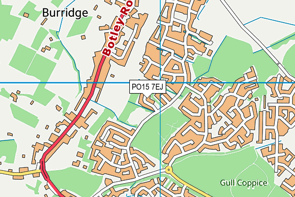 PO15 7EJ map - OS VectorMap District (Ordnance Survey)