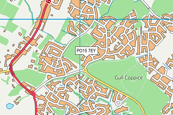 PO15 7EY map - OS VectorMap District (Ordnance Survey)