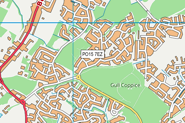 PO15 7EZ map - OS VectorMap District (Ordnance Survey)