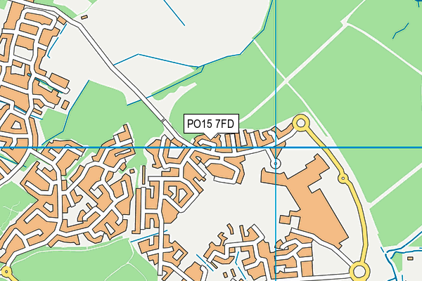 PO15 7FD map - OS VectorMap District (Ordnance Survey)