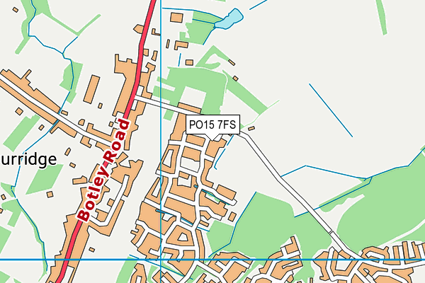 PO15 7FS map - OS VectorMap District (Ordnance Survey)