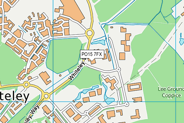 PO15 7FX map - OS VectorMap District (Ordnance Survey)