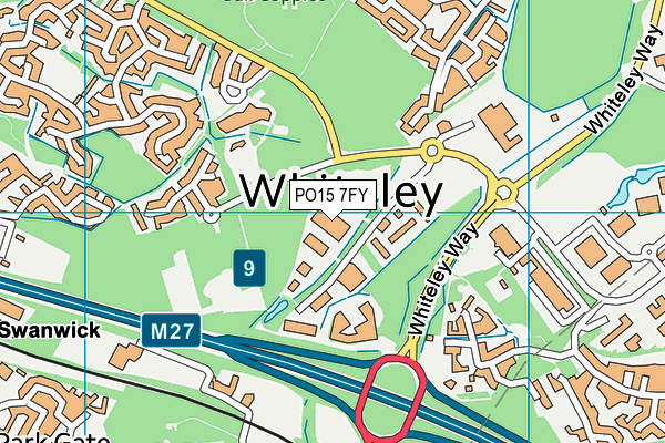 PO15 7FY map - OS VectorMap District (Ordnance Survey)