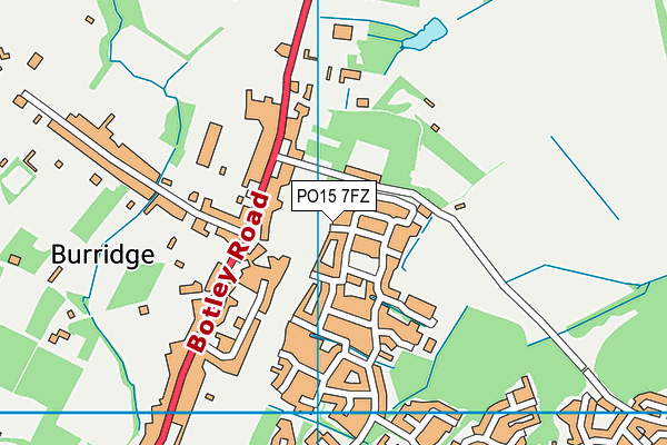 PO15 7FZ map - OS VectorMap District (Ordnance Survey)