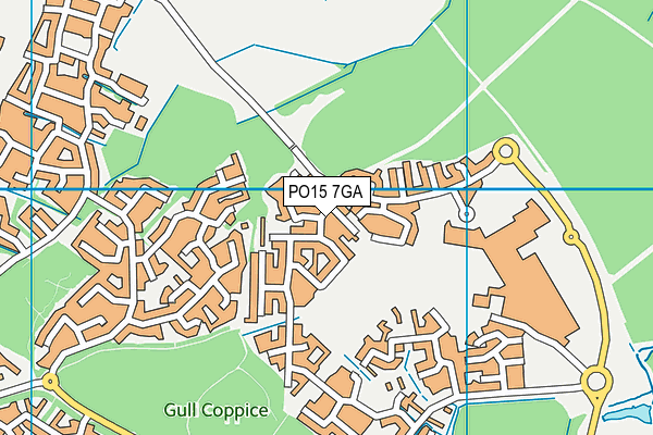 PO15 7GA map - OS VectorMap District (Ordnance Survey)
