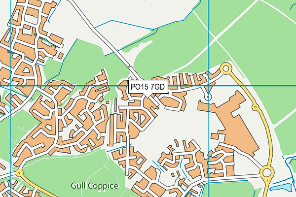 PO15 7GD map - OS VectorMap District (Ordnance Survey)