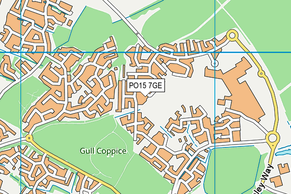 PO15 7GE map - OS VectorMap District (Ordnance Survey)