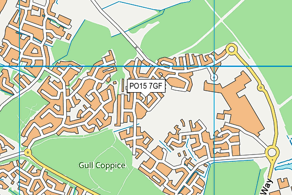 PO15 7GF map - OS VectorMap District (Ordnance Survey)