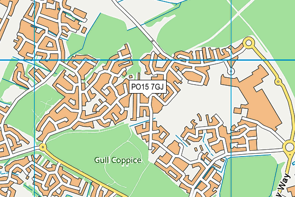 PO15 7GJ map - OS VectorMap District (Ordnance Survey)