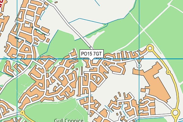 PO15 7GT map - OS VectorMap District (Ordnance Survey)