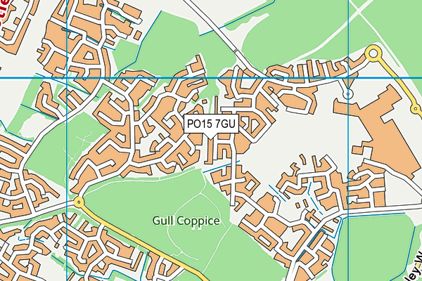 PO15 7GU map - OS VectorMap District (Ordnance Survey)