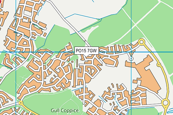 PO15 7GW map - OS VectorMap District (Ordnance Survey)