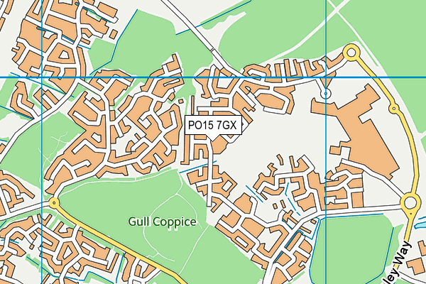 PO15 7GX map - OS VectorMap District (Ordnance Survey)