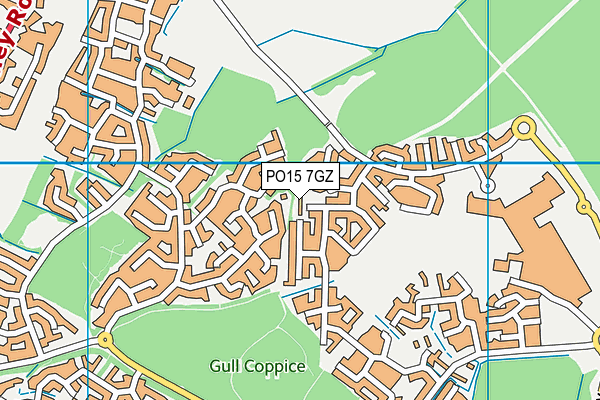 PO15 7GZ map - OS VectorMap District (Ordnance Survey)