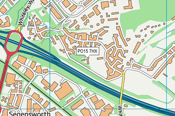 PO15 7HX map - OS VectorMap District (Ordnance Survey)