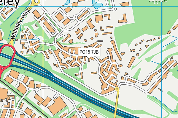 PO15 7JB map - OS VectorMap District (Ordnance Survey)