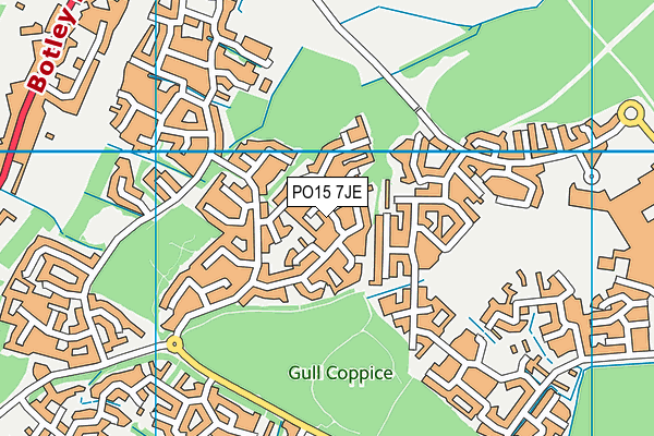 PO15 7JE map - OS VectorMap District (Ordnance Survey)