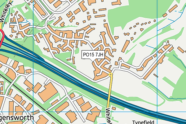 PO15 7JH map - OS VectorMap District (Ordnance Survey)