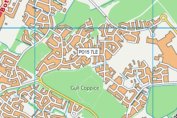 PO15 7LE map - OS VectorMap District (Ordnance Survey)