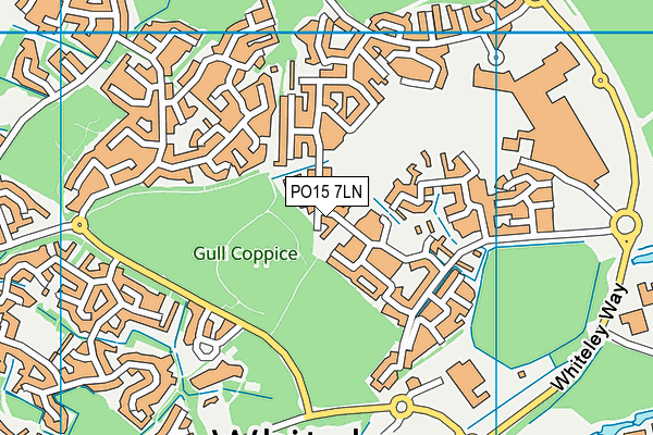 PO15 7LN map - OS VectorMap District (Ordnance Survey)