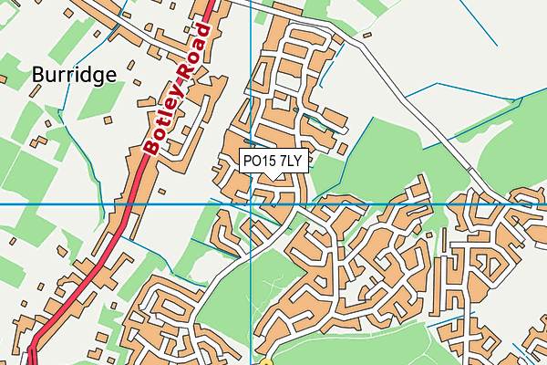 PO15 7LY map - OS VectorMap District (Ordnance Survey)