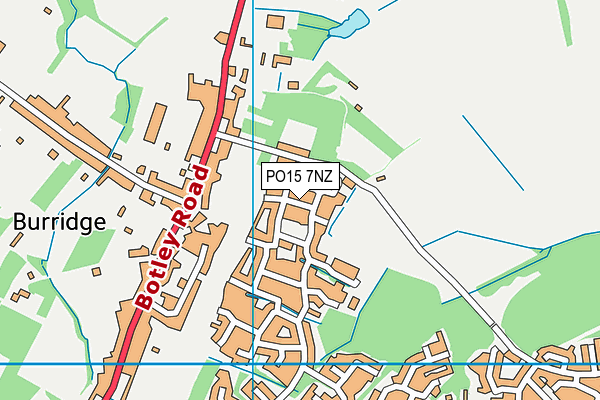 PO15 7NZ map - OS VectorMap District (Ordnance Survey)