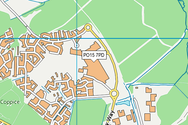 PO15 7PD map - OS VectorMap District (Ordnance Survey)