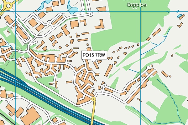 PO15 7RW map - OS VectorMap District (Ordnance Survey)