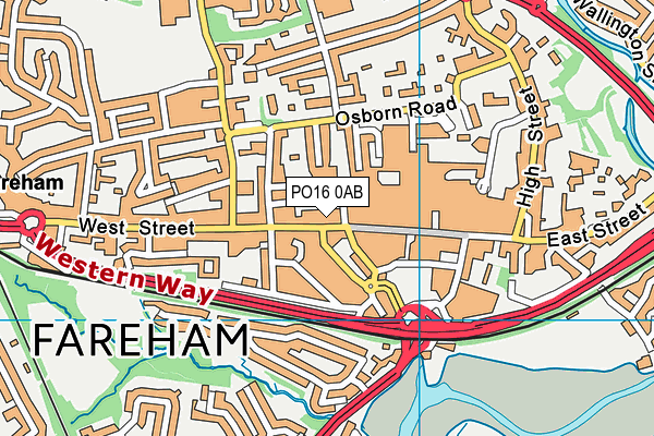 PO16 0AB map - OS VectorMap District (Ordnance Survey)