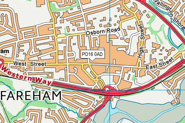 PO16 0AD map - OS VectorMap District (Ordnance Survey)