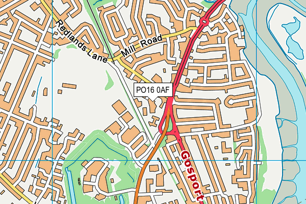 PO16 0AF map - OS VectorMap District (Ordnance Survey)