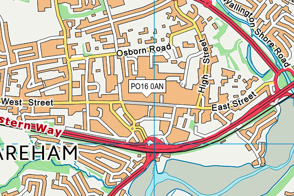 PO16 0AN map - OS VectorMap District (Ordnance Survey)